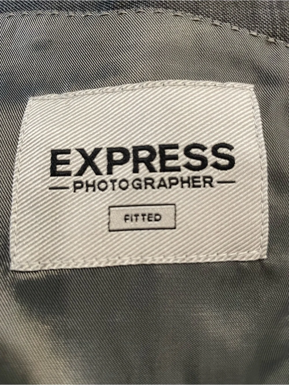Express 38R Fitted Photographer Suit 32x30 Wool Blend Gray Two Button
